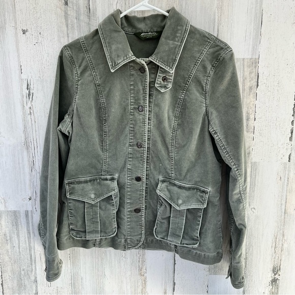 Eddie Bauer Jackets & Blazers - Eddie Bauer Women’s Size Medium Button Down Corduroy Jacket In Sage Green
